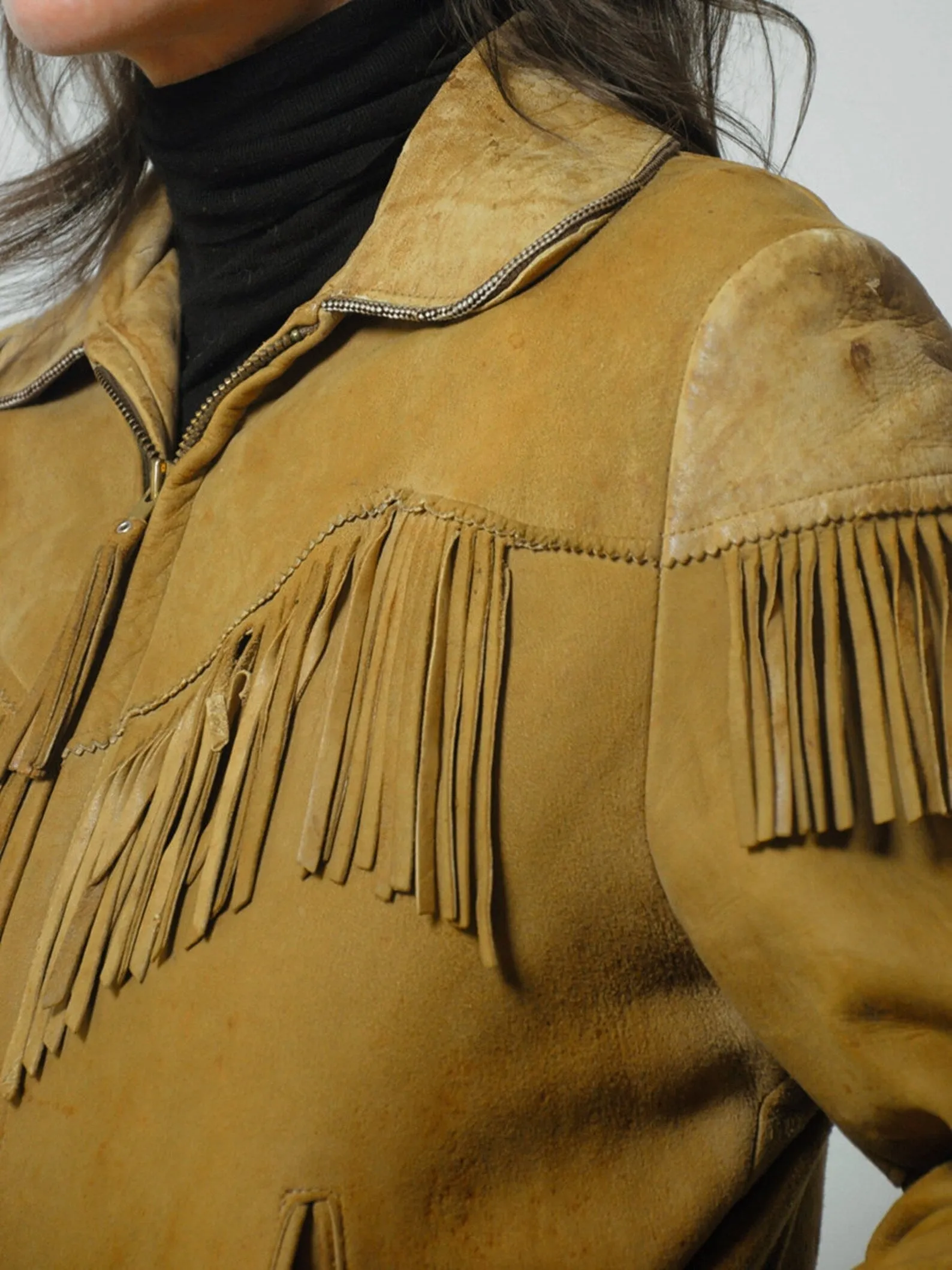 1940's Acorn Suede Fringe Jacket