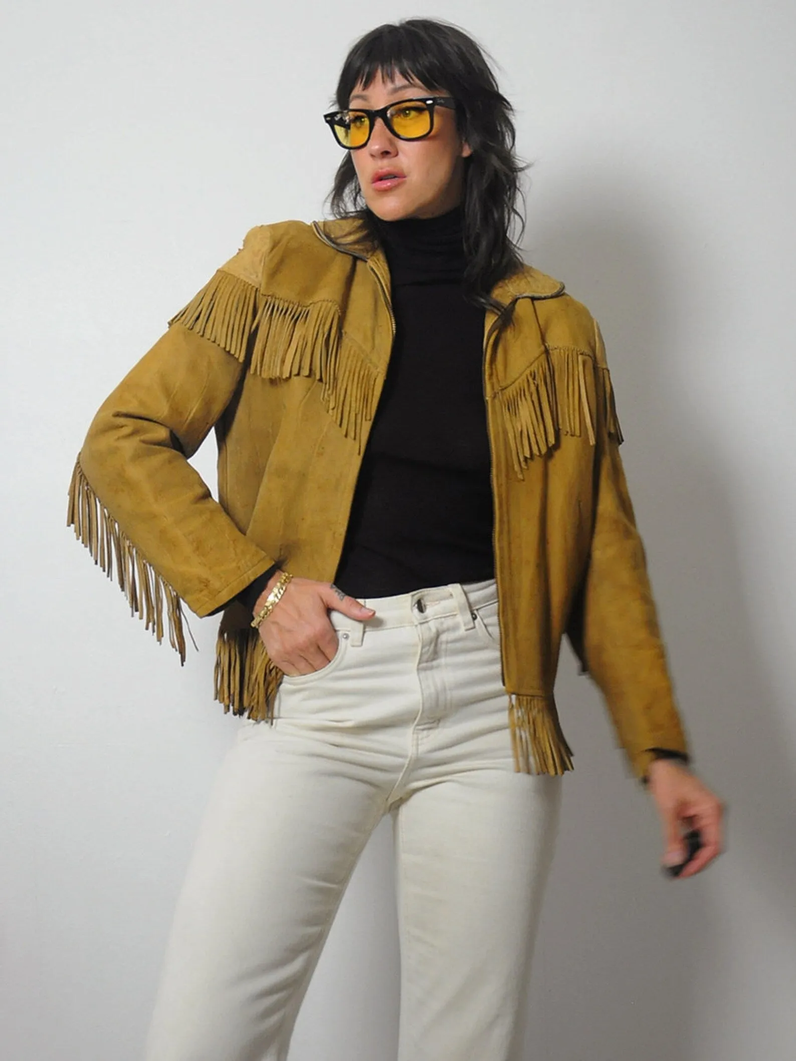 1940's Acorn Suede Fringe Jacket