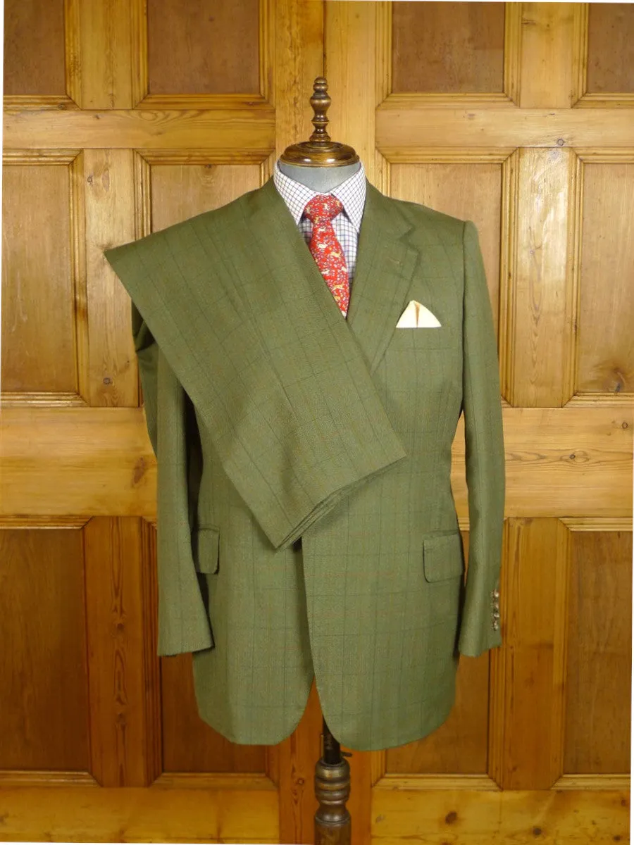 24/0977 redmayne bespoke green wp check wool country suit 42 short to regular