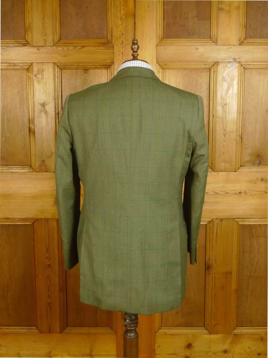 24/0977 redmayne bespoke green wp check wool country suit 42 short to regular