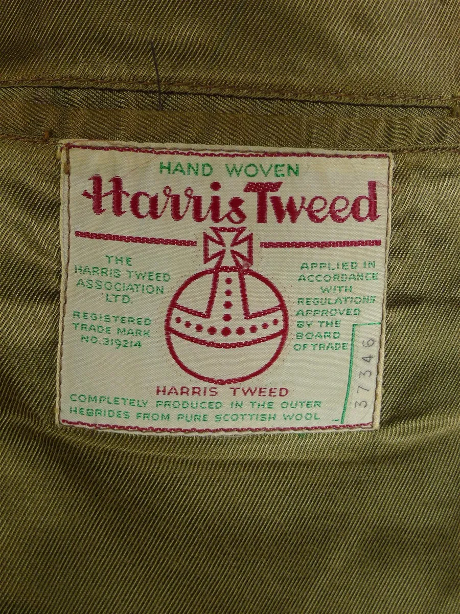 24/0995 fabulous genuine 1950s 1960s harris tweed brown check jacket w/ staghorn buttons 40 short