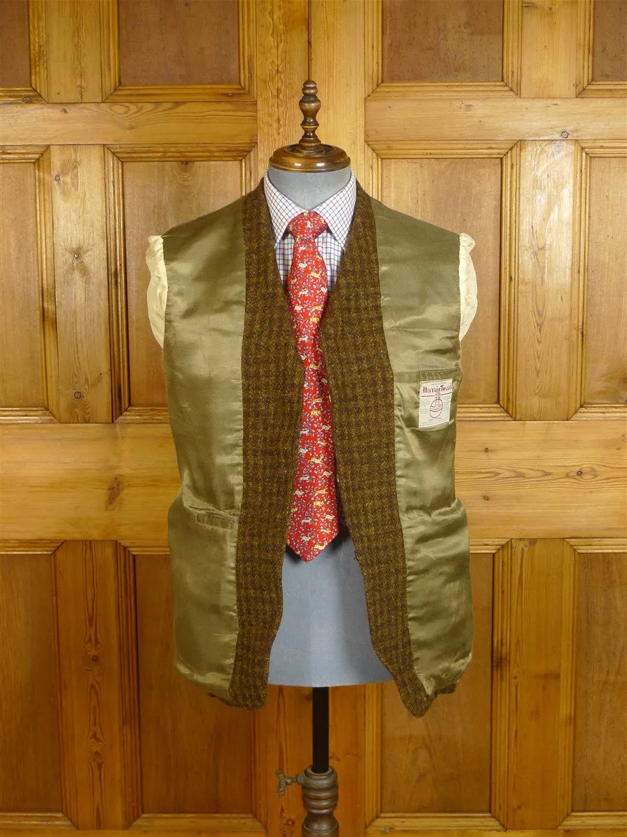 24/0995 fabulous genuine 1950s 1960s harris tweed brown check jacket w/ staghorn buttons 40 short