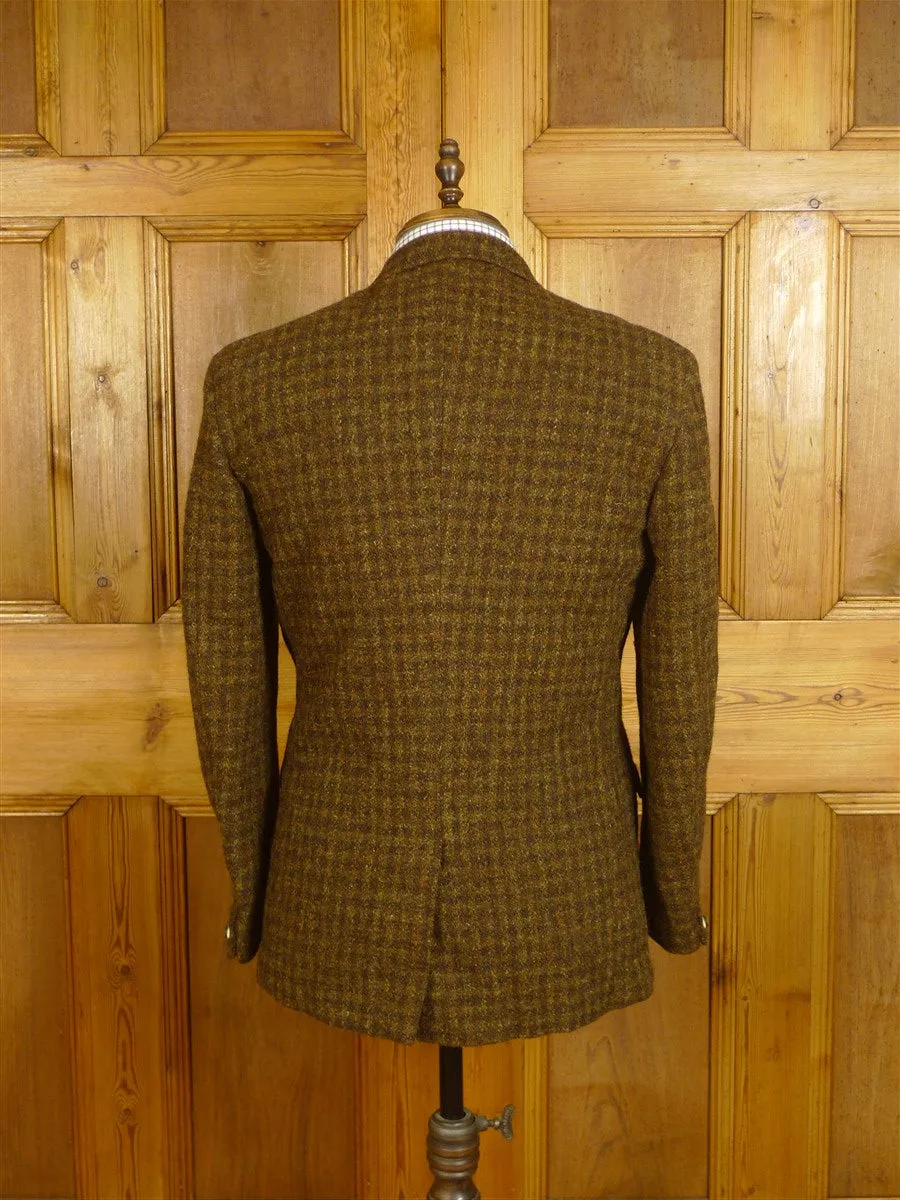 24/0995 fabulous genuine 1950s 1960s harris tweed brown check jacket w/ staghorn buttons 40 short