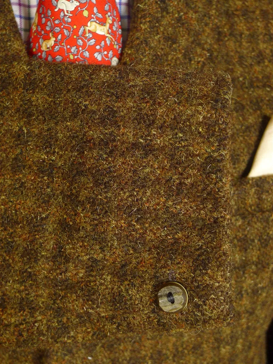 24/0995 fabulous genuine 1950s 1960s harris tweed brown check jacket w/ staghorn buttons 40 short