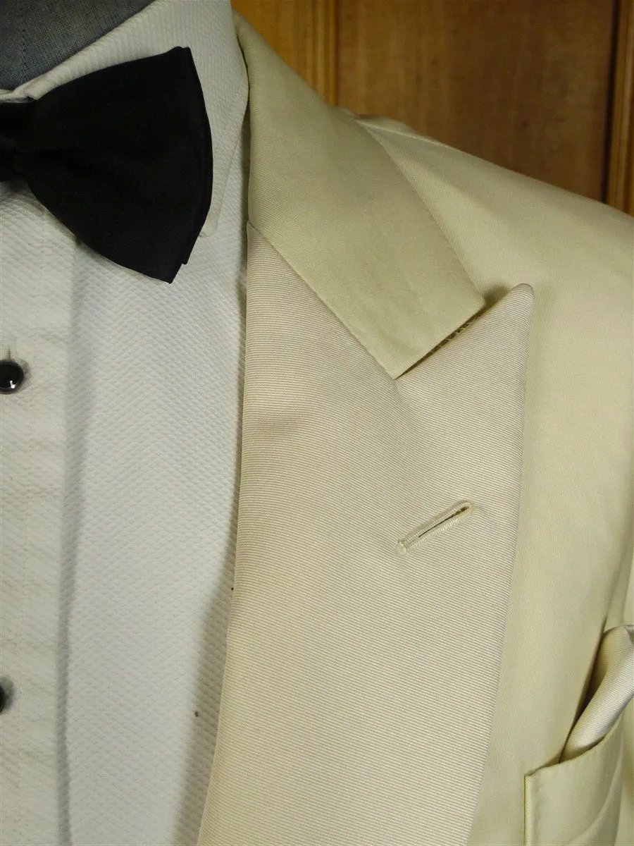 250724/028 immaculate 2020 kent haste savile row bespoke ivory dinner jacket w/ white grosgrain silk facings 50 regular