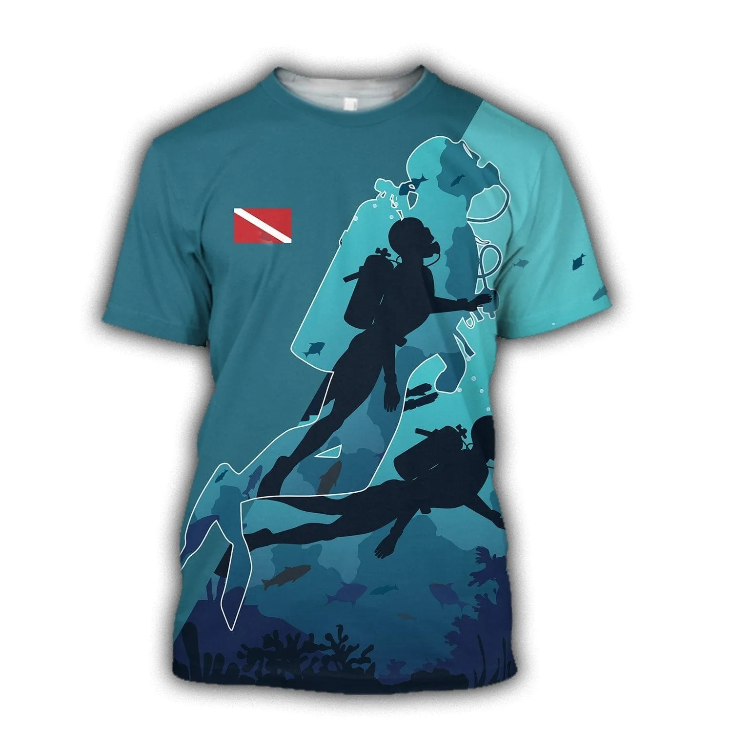 3D Printed Diving Art Casual Men's Summer Short-Sleeve T-Shirt