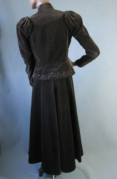 70s Vintage Suzy Creamcheese Velveteen Edwardian Style Suit Outfit Boho XS/S VFG