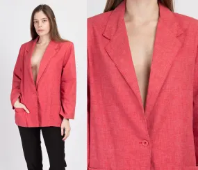 80s Pink Longline Blazer - Large