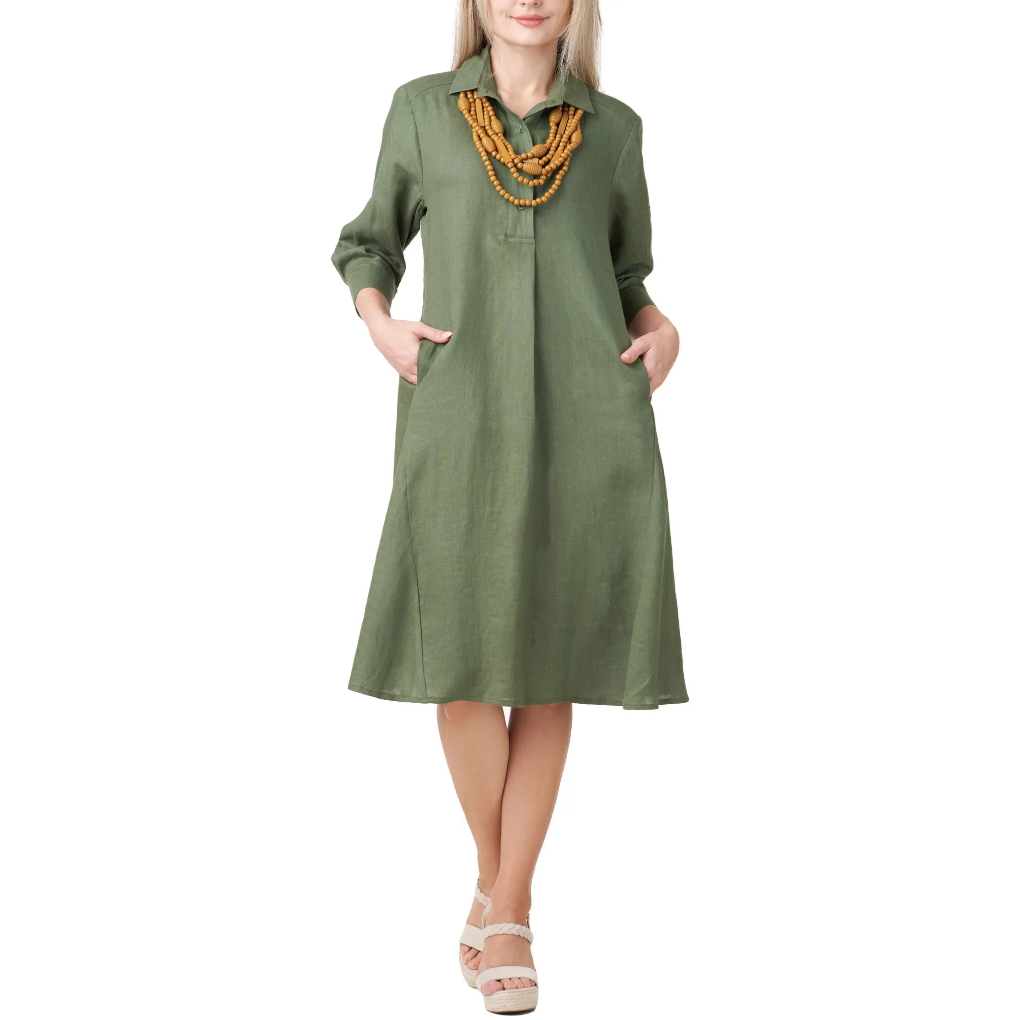 Anne Kelly Linen Shirt Dress