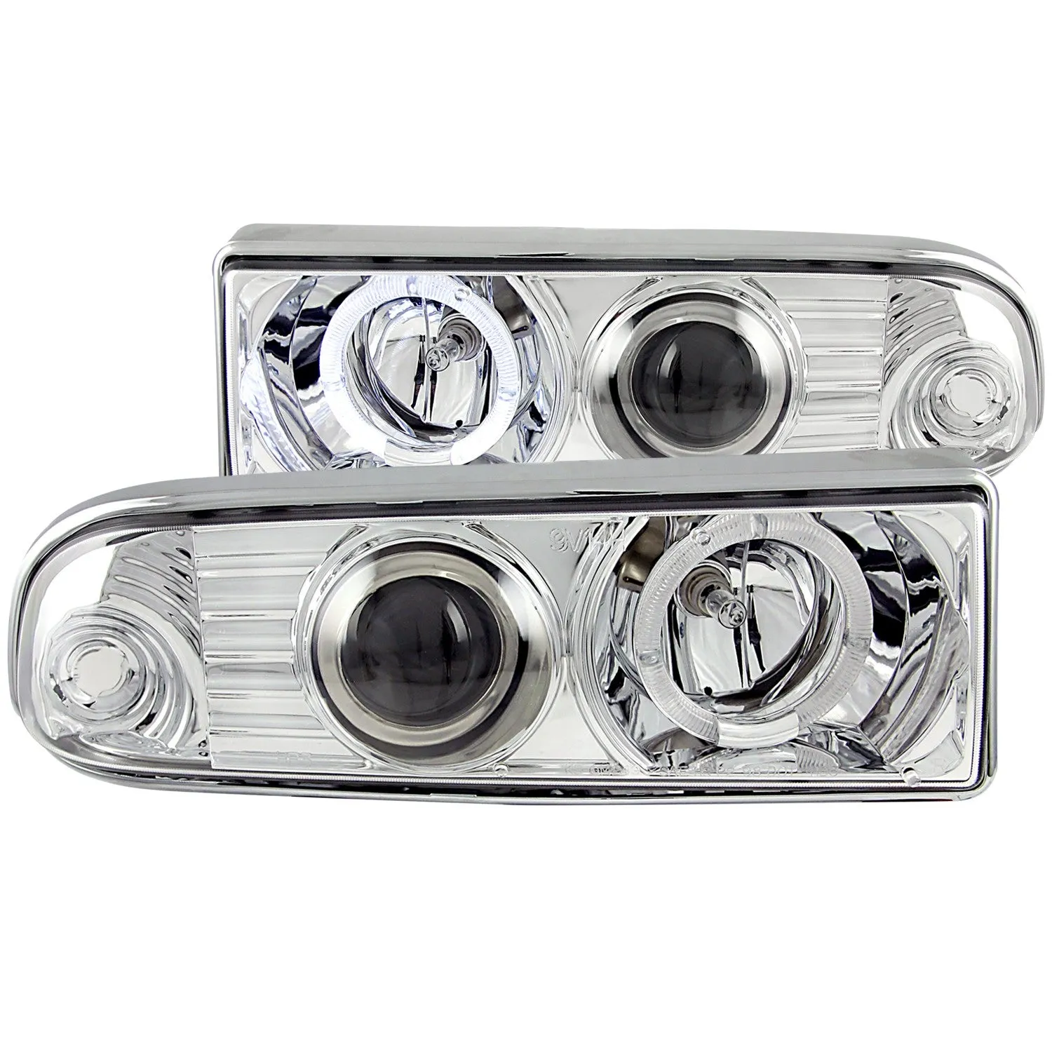 Anzo Projector Headlights Chevy S-10 / Blazer S-10 (98-05) [w/ LED Halo] Black or Chrome Housing