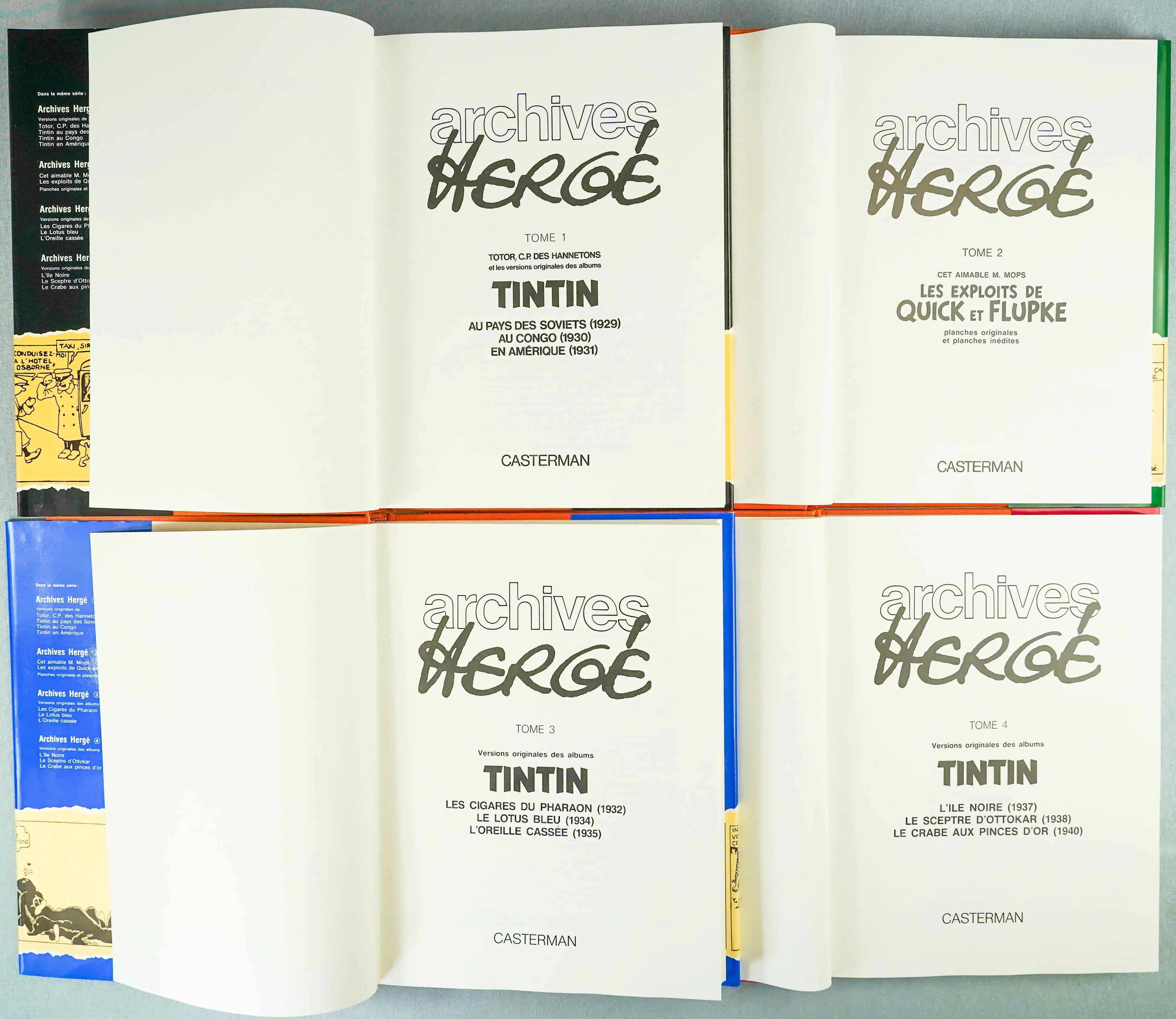 ARCHIVES HERGE Set x4: 1st Edition Tintin Books Totor Hardback Rare EO