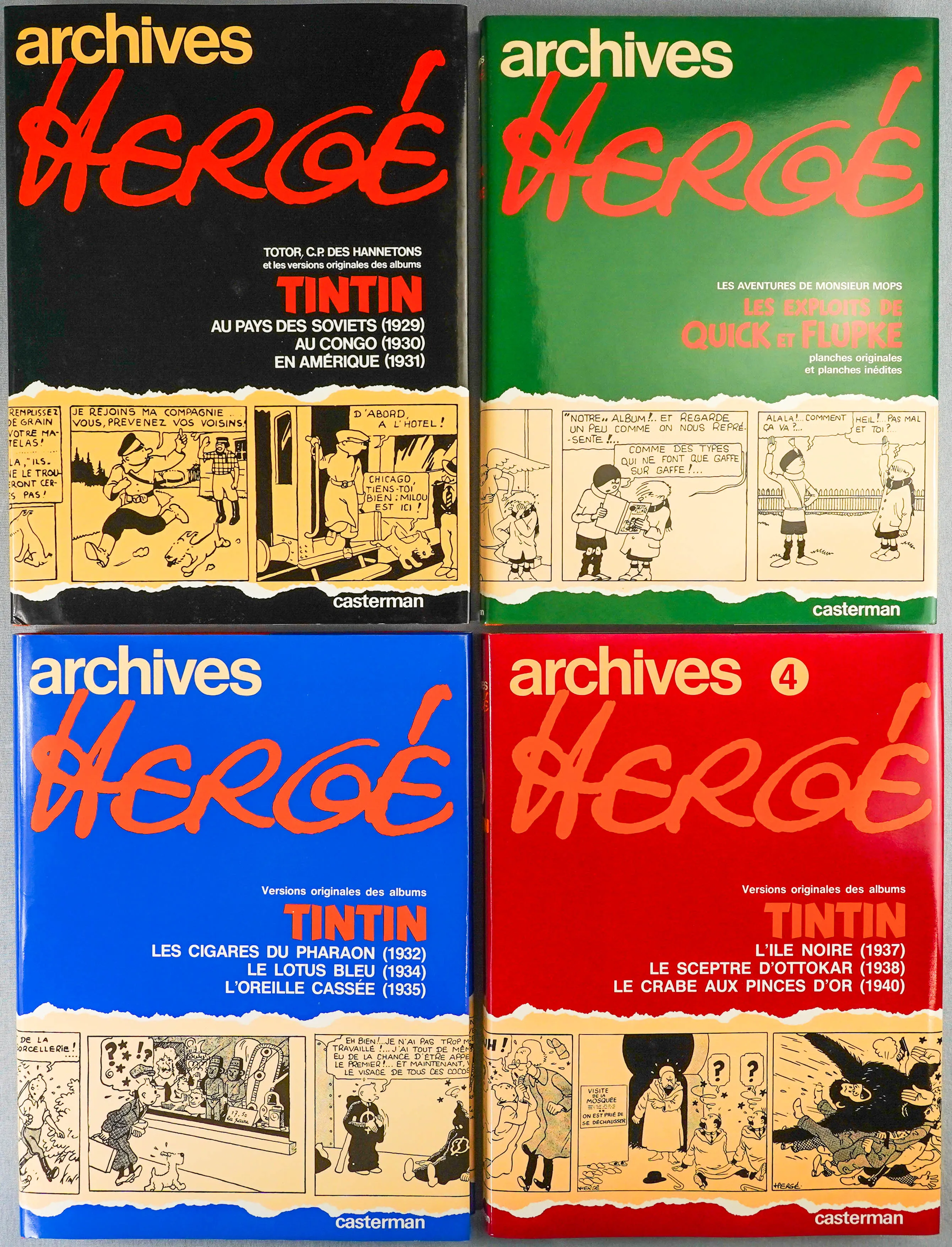 ARCHIVES HERGE Set x4: 1st Edition Tintin Books Totor Hardback Rare EO