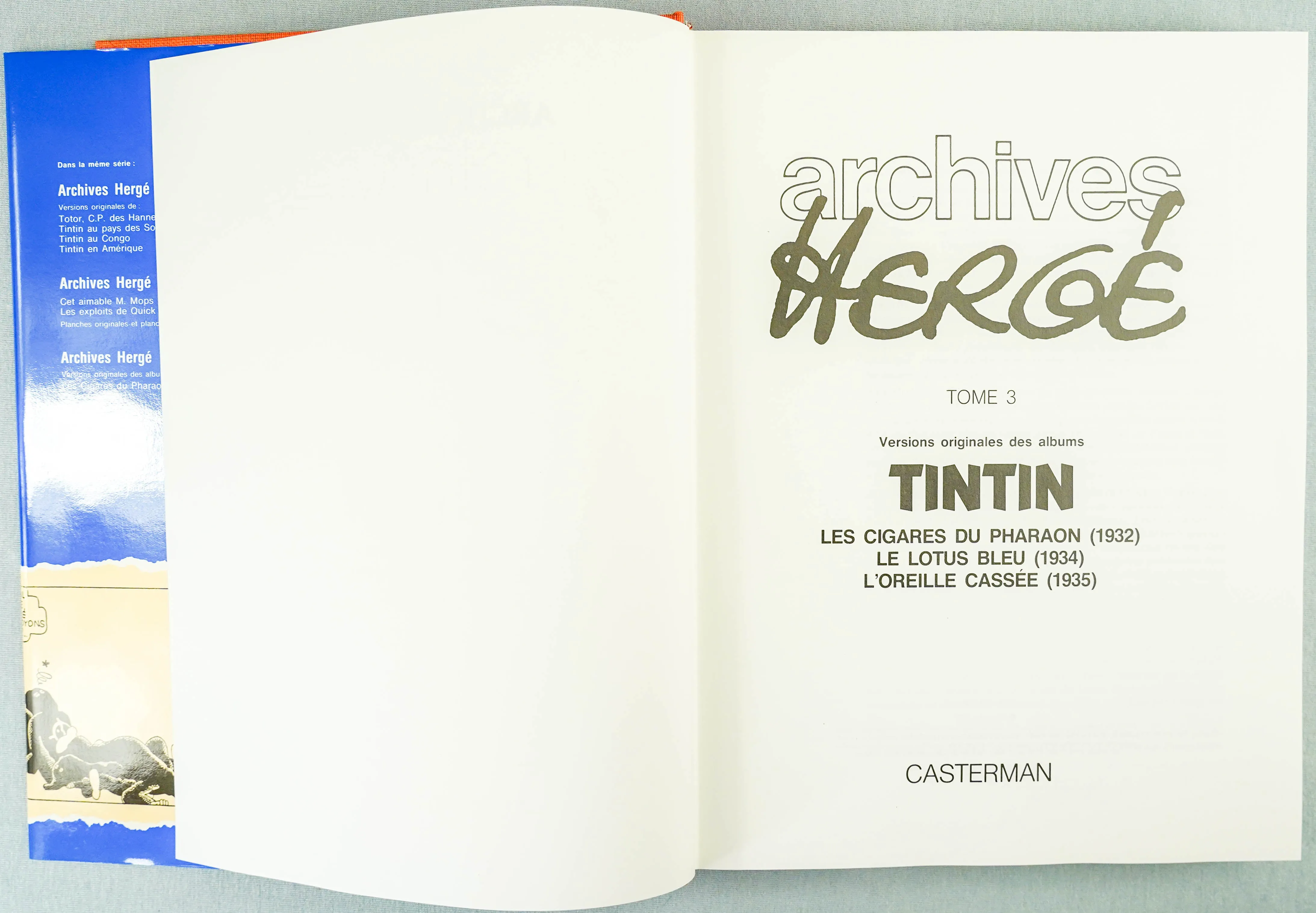 ARCHIVES HERGE Volume 3: 1st Edition Tintin Books Totor Hardback Rare EO