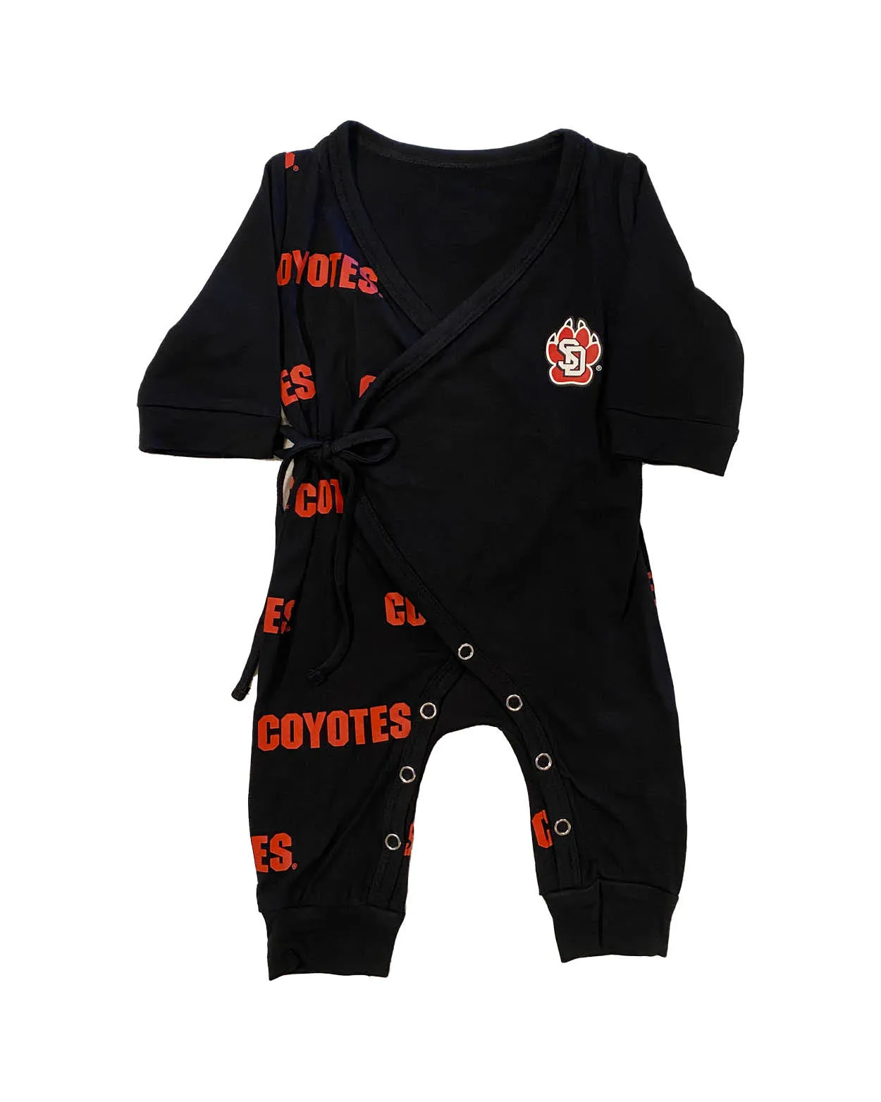 Authentic Brand Black Infant Long Sleeve Tie Bodysuit