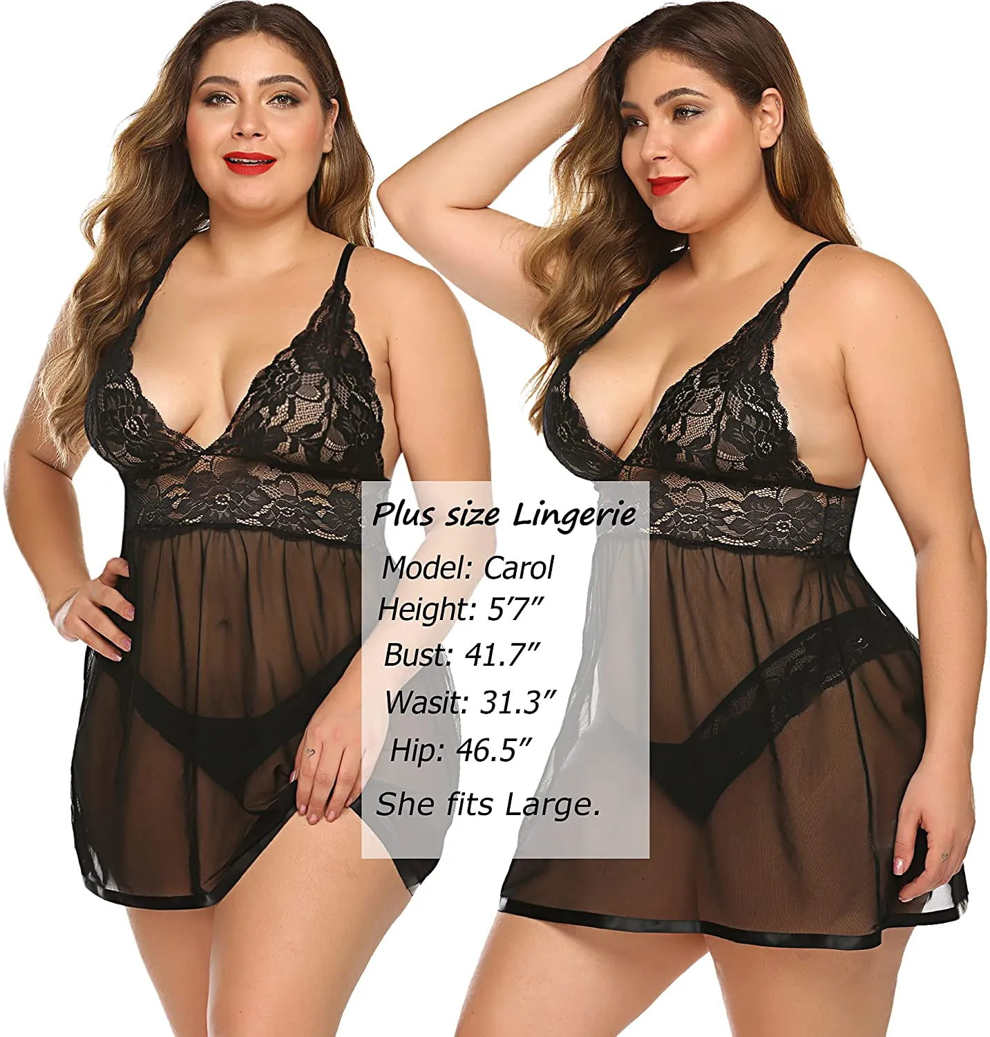 Avidlove Women Lingerie Lace Babydoll Strap Chemise Halter Teddy V Neck Sleepwear