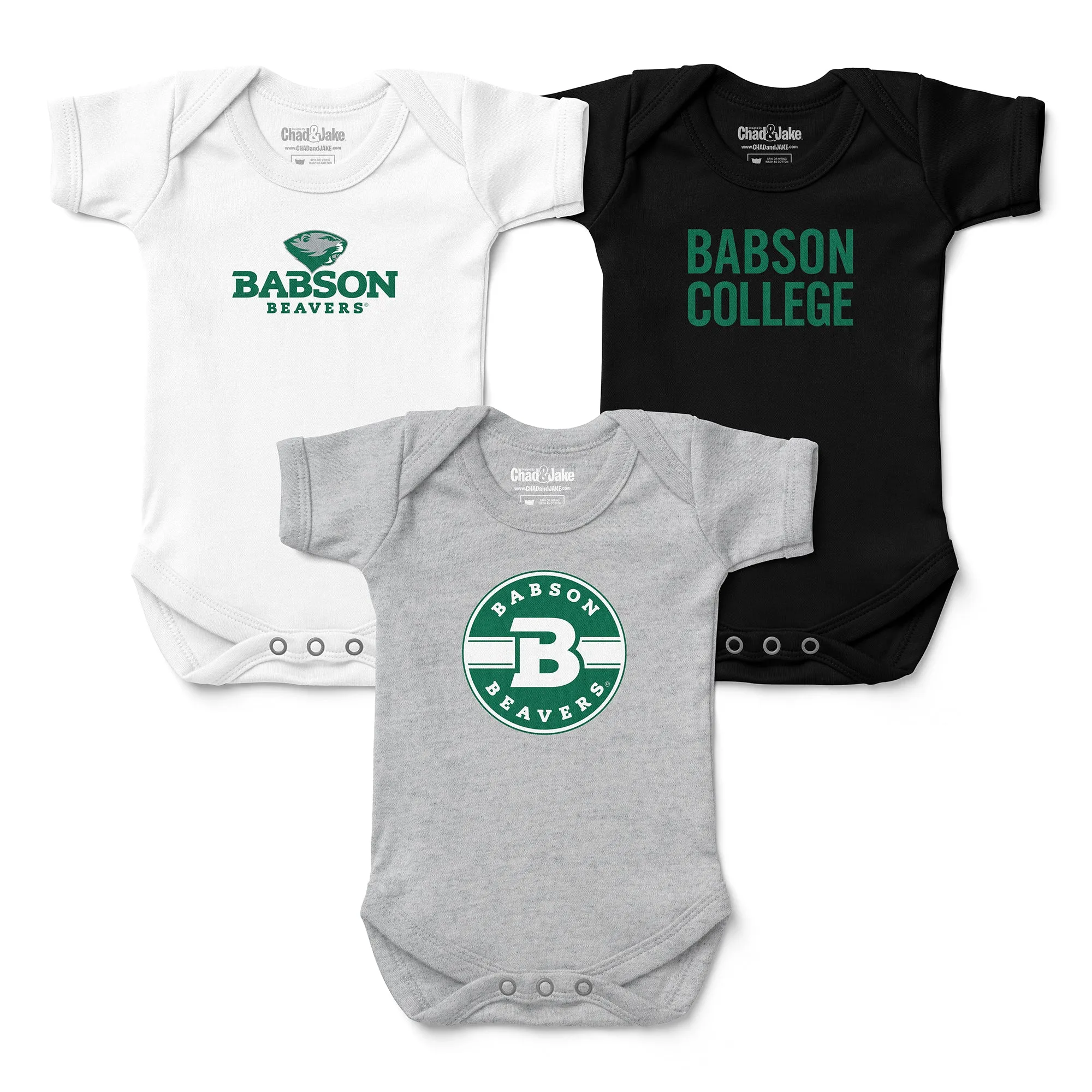 Babson Beavers 3-Pack Bodysuits