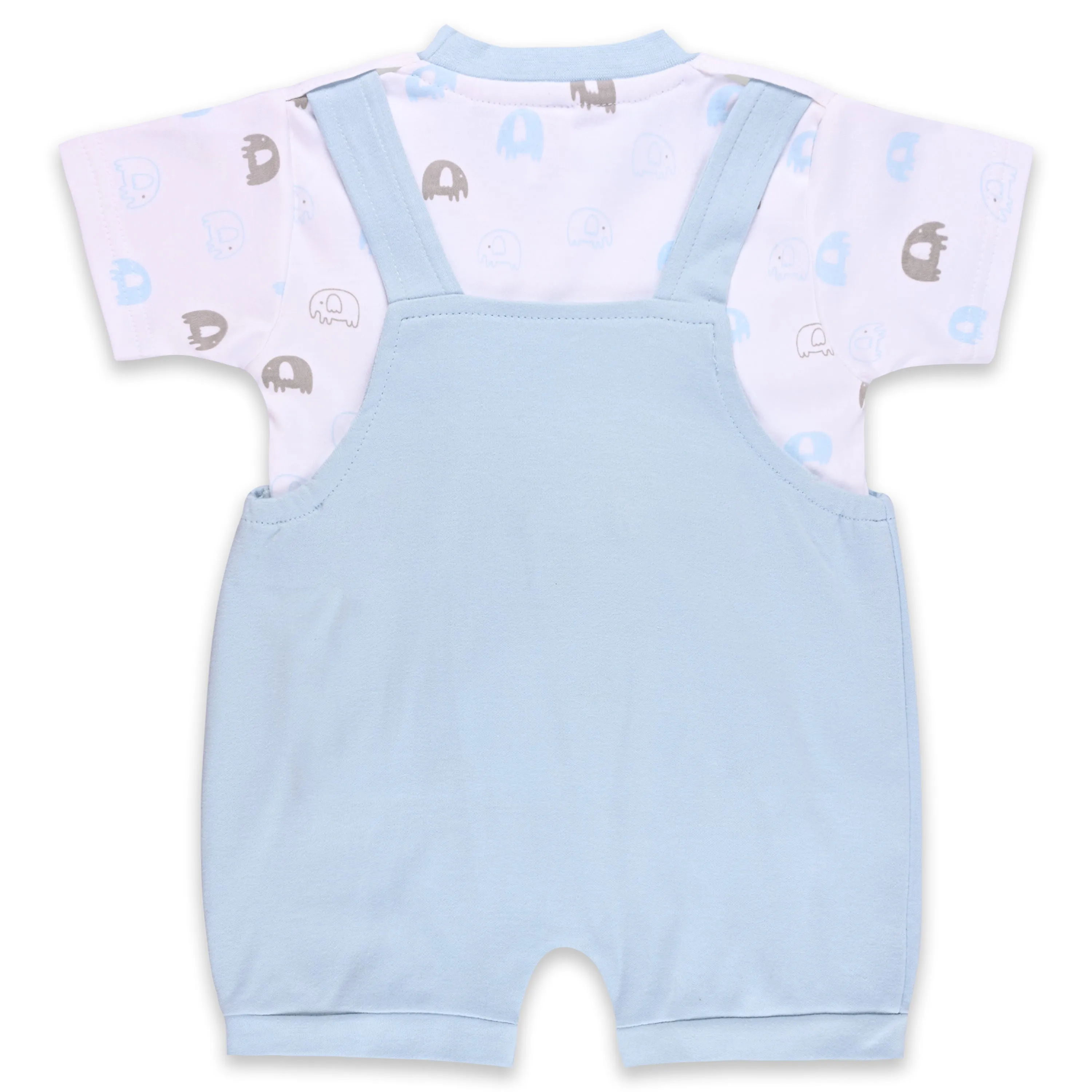 Baby Boys Applique Print T-Shirt and Shorts Dungaree Set