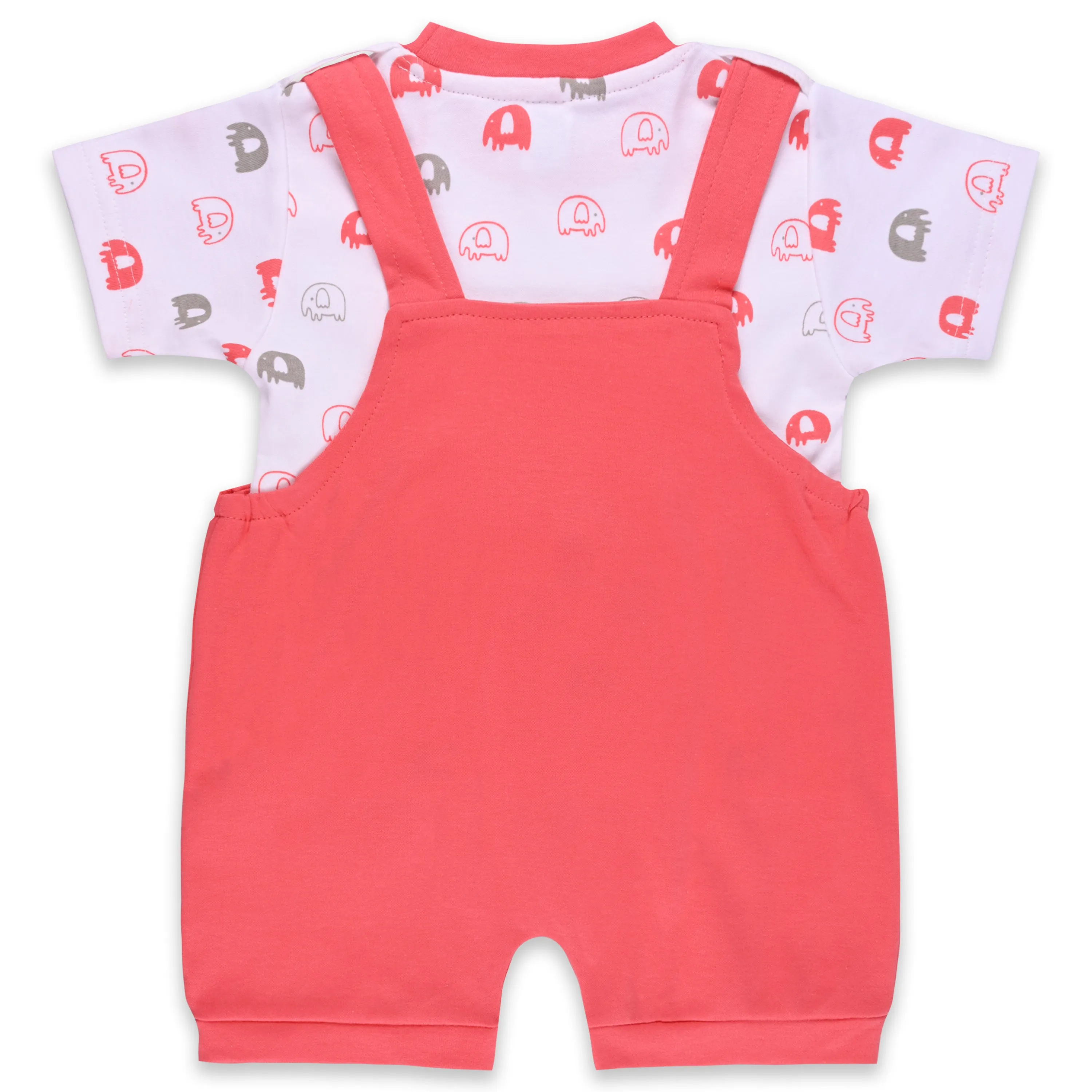 Baby Boys Applique Print T-Shirt and Shorts Dungaree Set