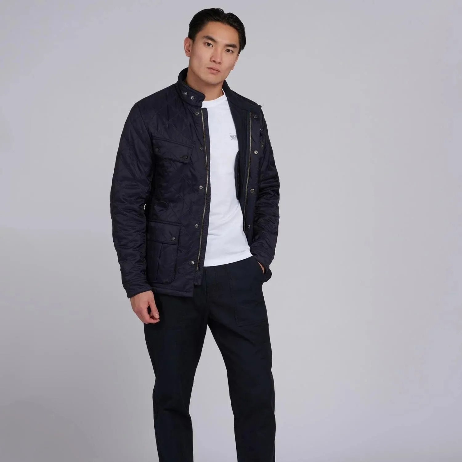 Barbour International Ariel Polarquilt Jacket In Navy