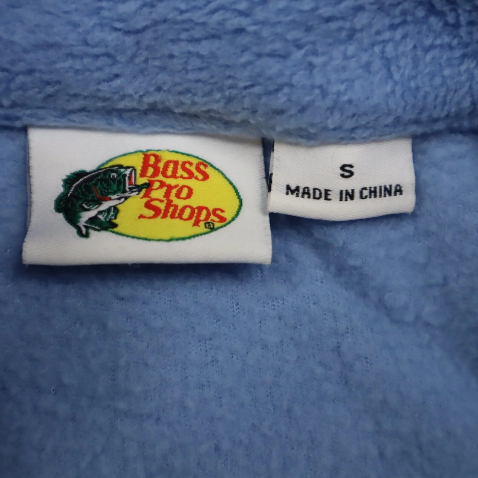 Bass Pro Shops Womens Fleece Jacket Full Zip Up Long Sleeve Blue Size Small