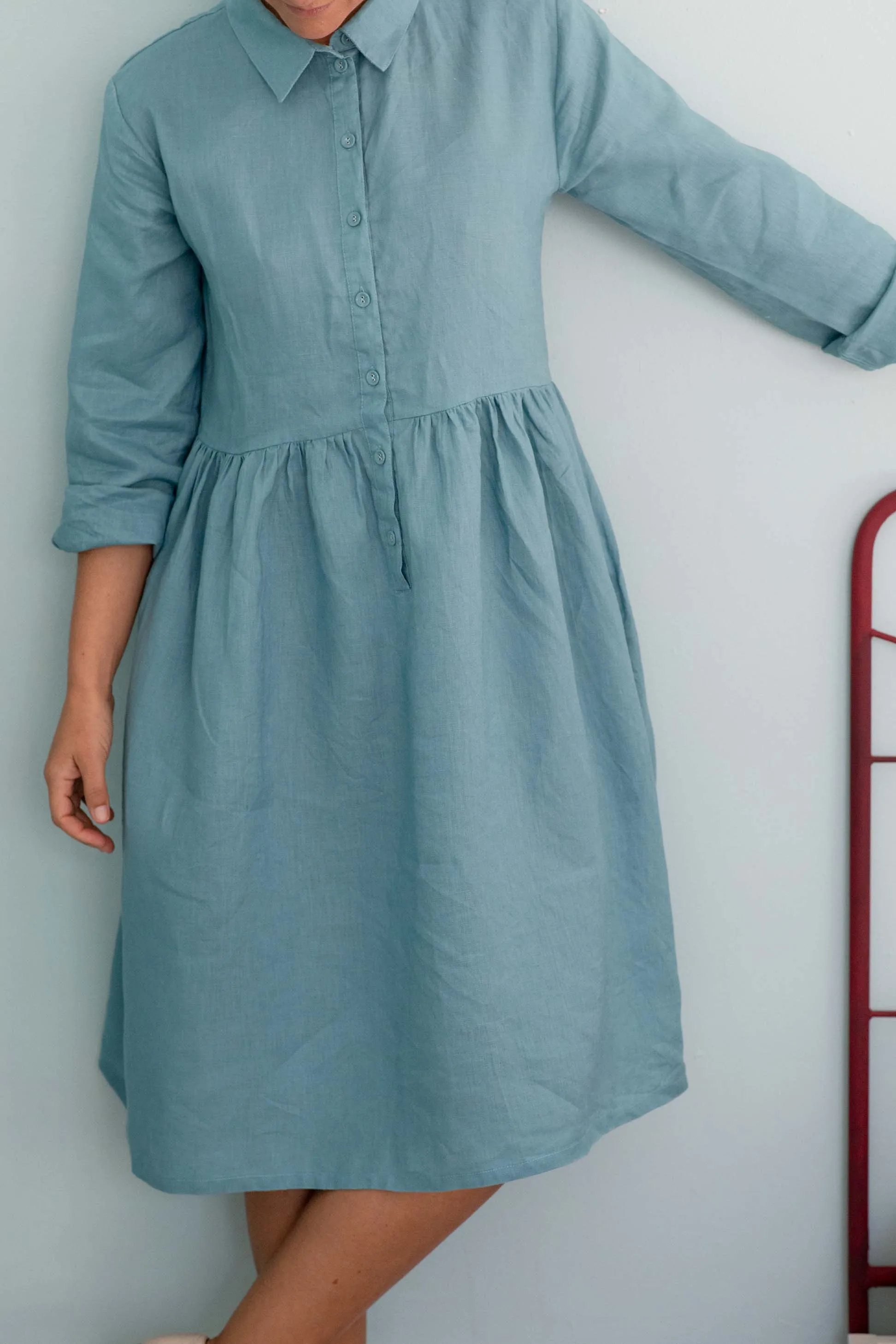 Becky dress Marine *Linen