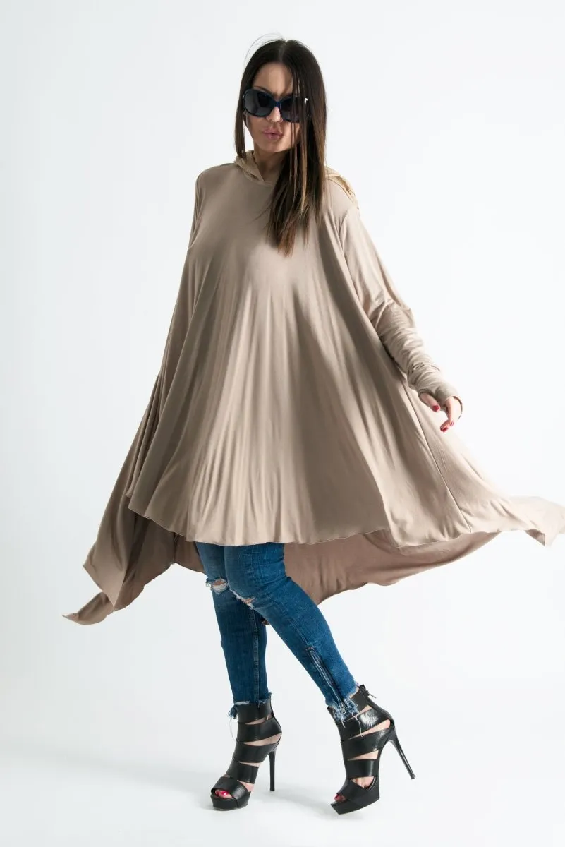 Beige Long Jersey Tunic ANIE