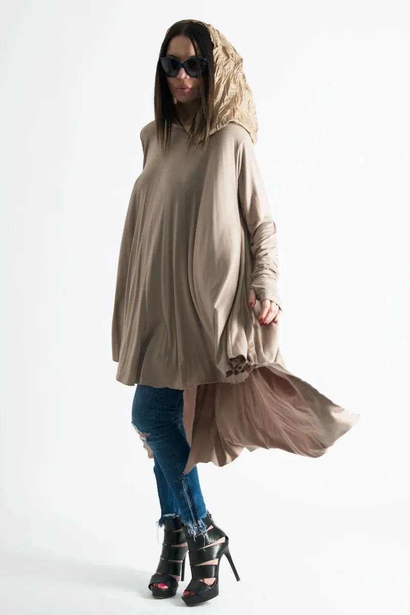 Beige Long Jersey Tunic ANIE