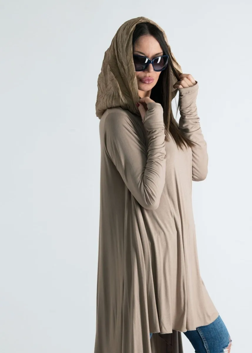 Beige Long Jersey Tunic ANIE