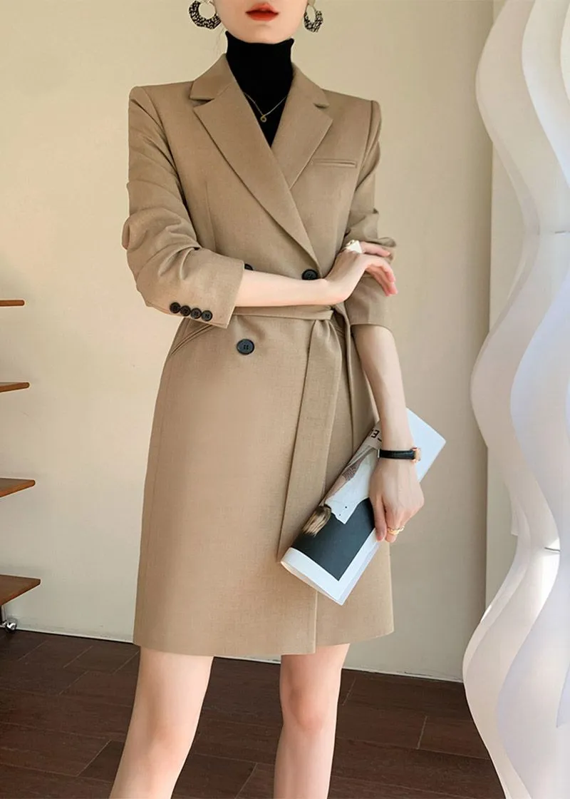 Belted Double Breasted Blazer Dress