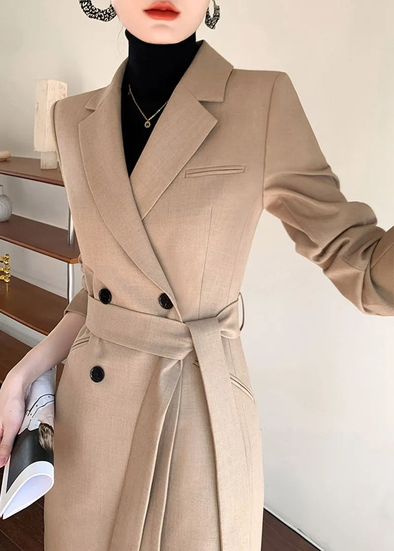 Belted Double Breasted Blazer Dress