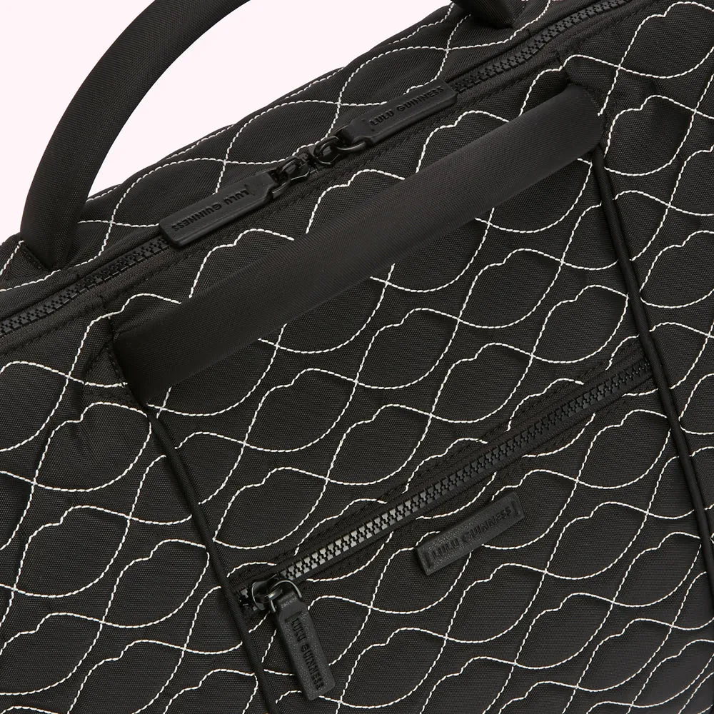 BLACK AND CHALK QUILTED FENELLA HOLDALL