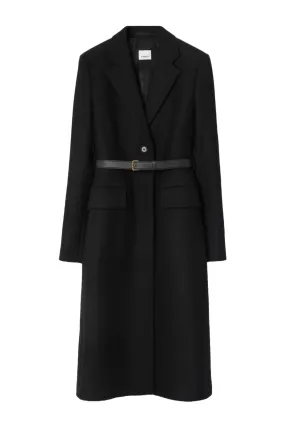 Black Camel Hair Wool Tailored Coat