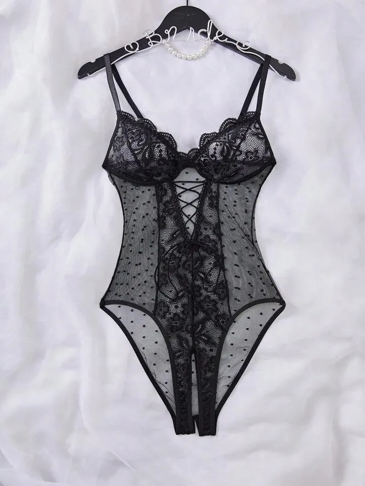 Black Lingerie Lace Bodysuit Intimates