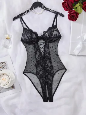 Black Lingerie Lace Bodysuit Intimates