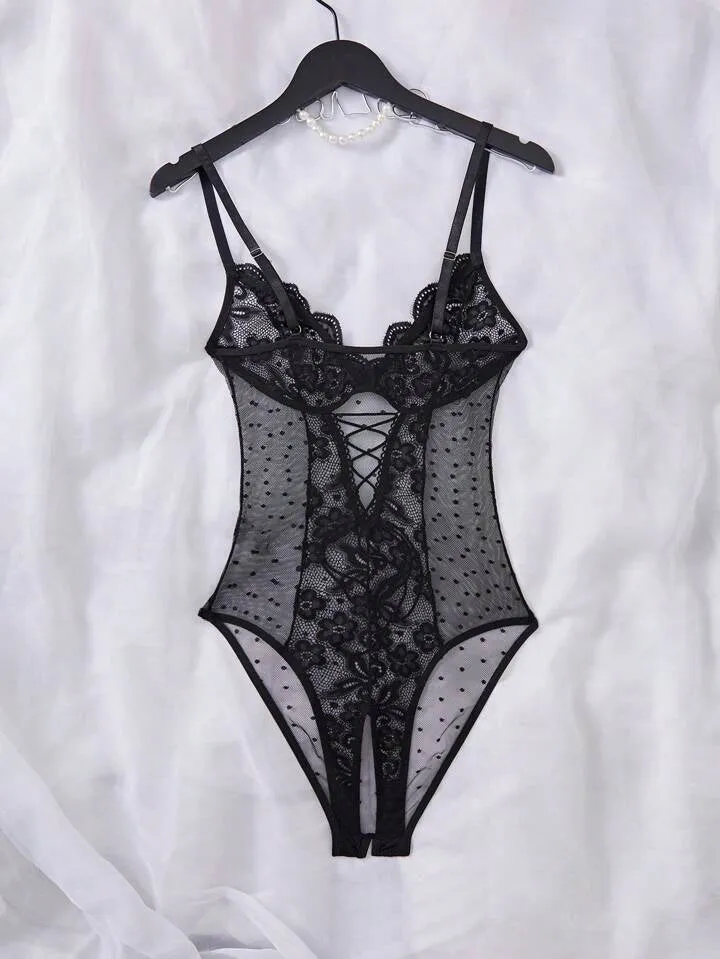 Black Lingerie Lace Bodysuit Intimates