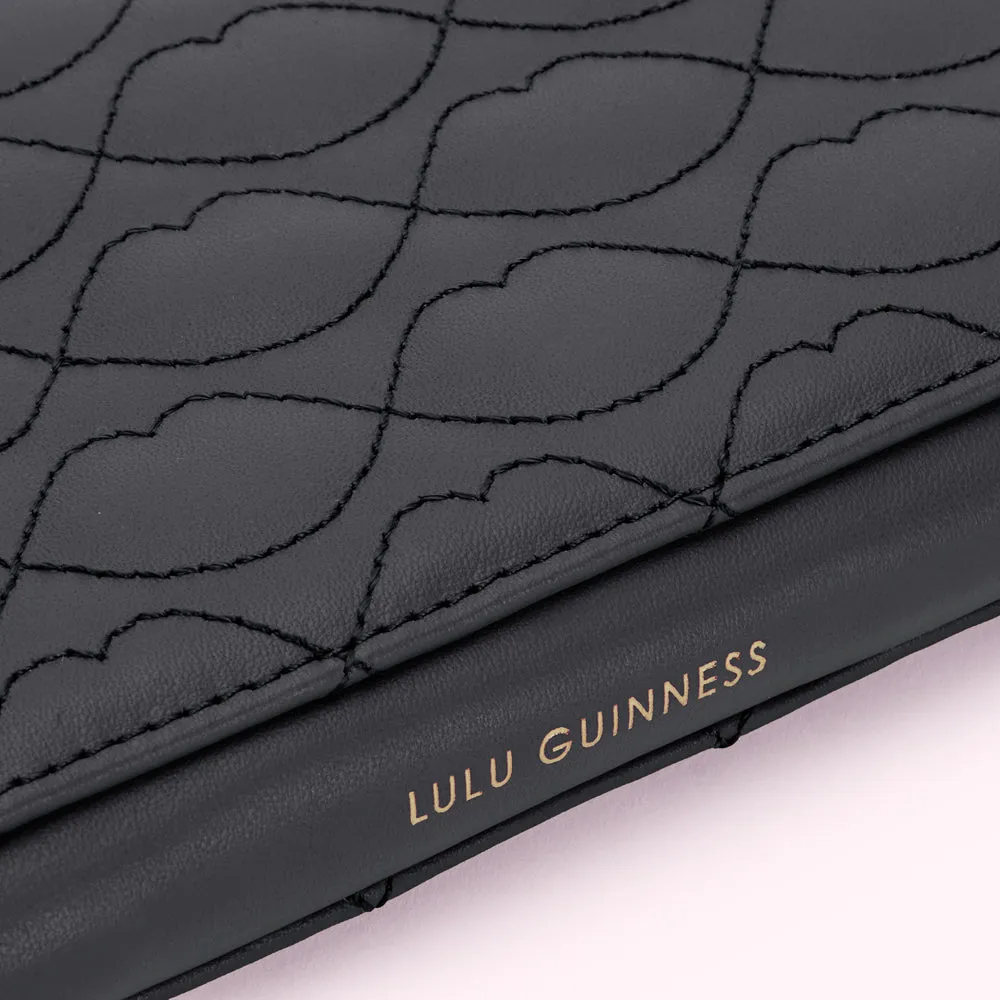 BLACK LIP QUILTED LEATHER TANSY WALLET