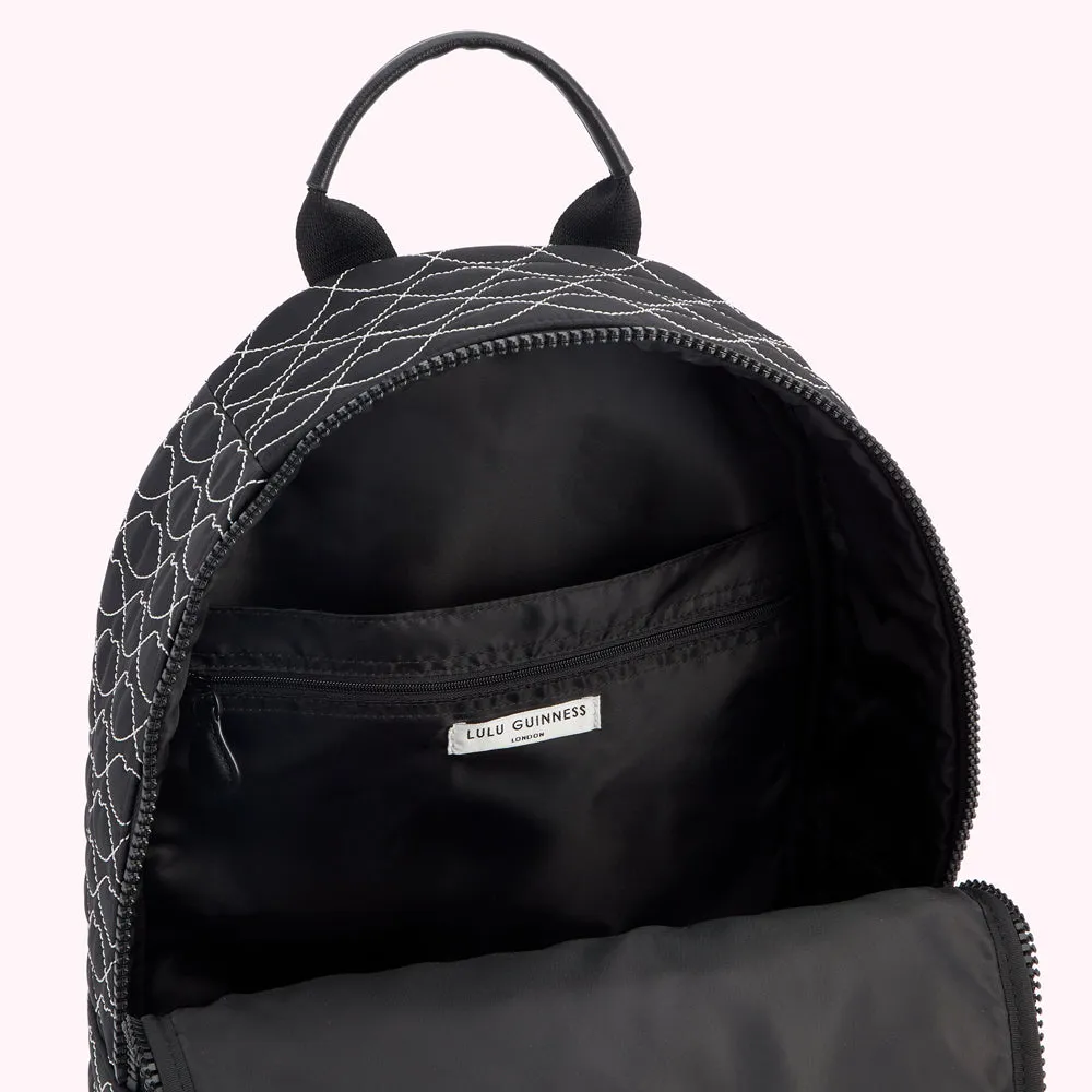 BLACK QUILTED LIPS TONY BACKPACK