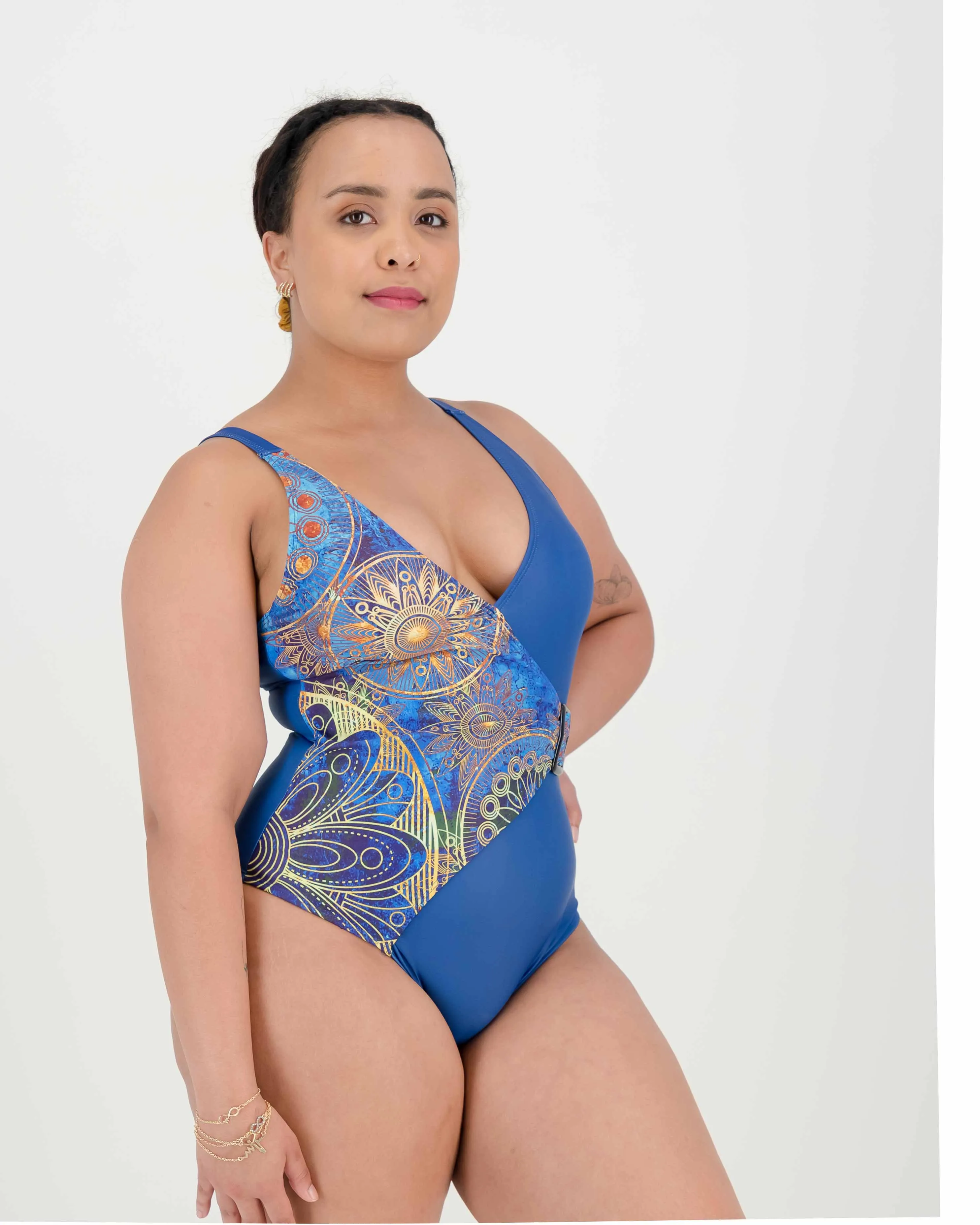 BLUE BOHEMIAN WRAP MONOKINI