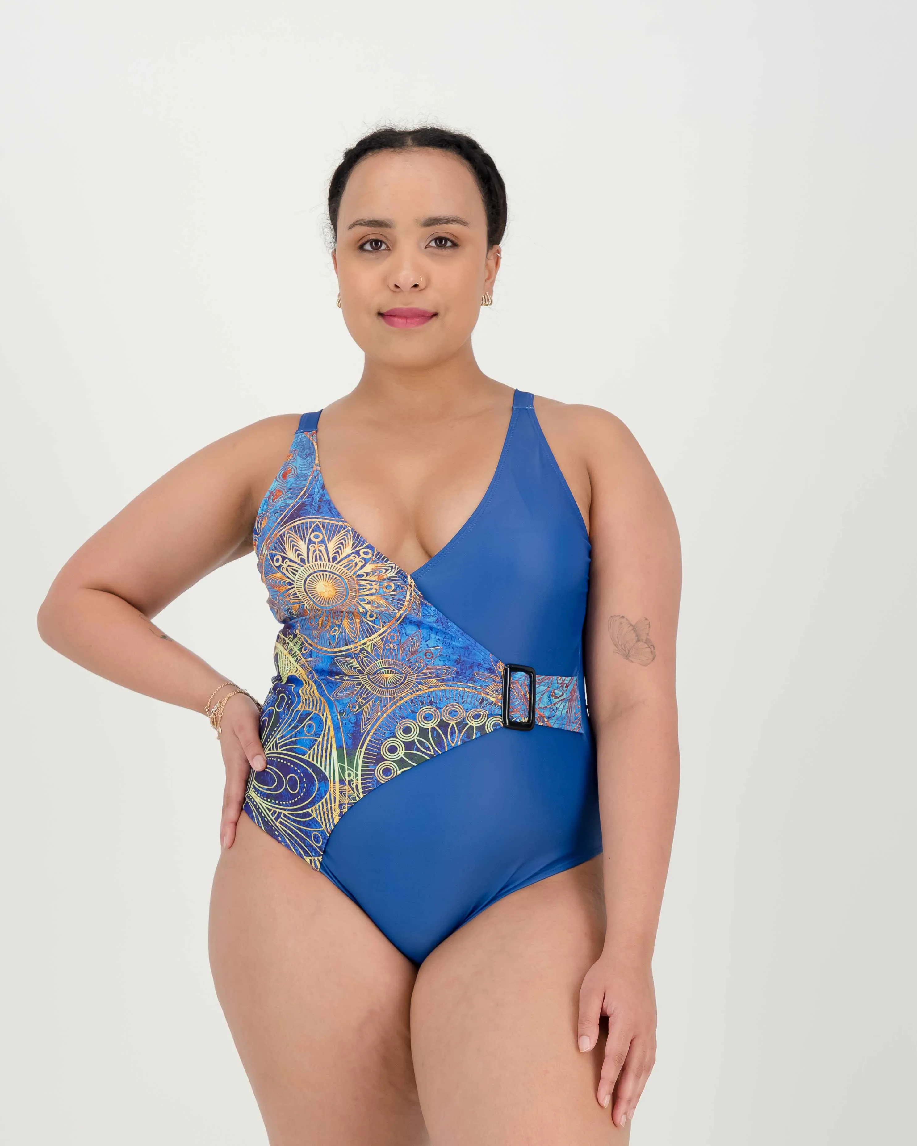 BLUE BOHEMIAN WRAP MONOKINI