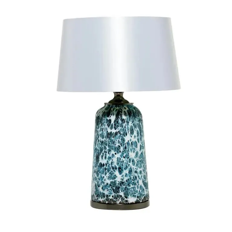 Blue Glass Bohemian Table Lamp