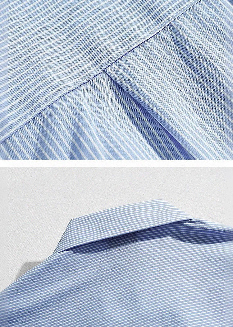 blue stripe pure Cotton shirt