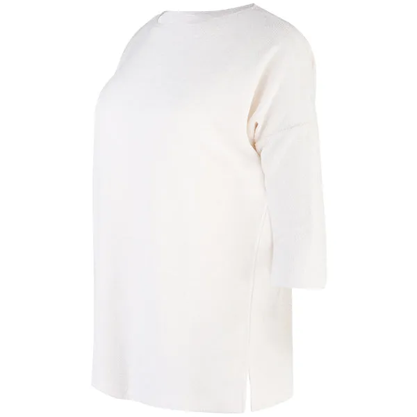 Boatneck Tunic Tee in Off White