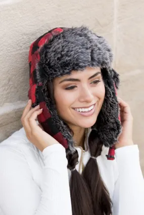 Bohemian Buffalo Plaid Winter Trapper Hat