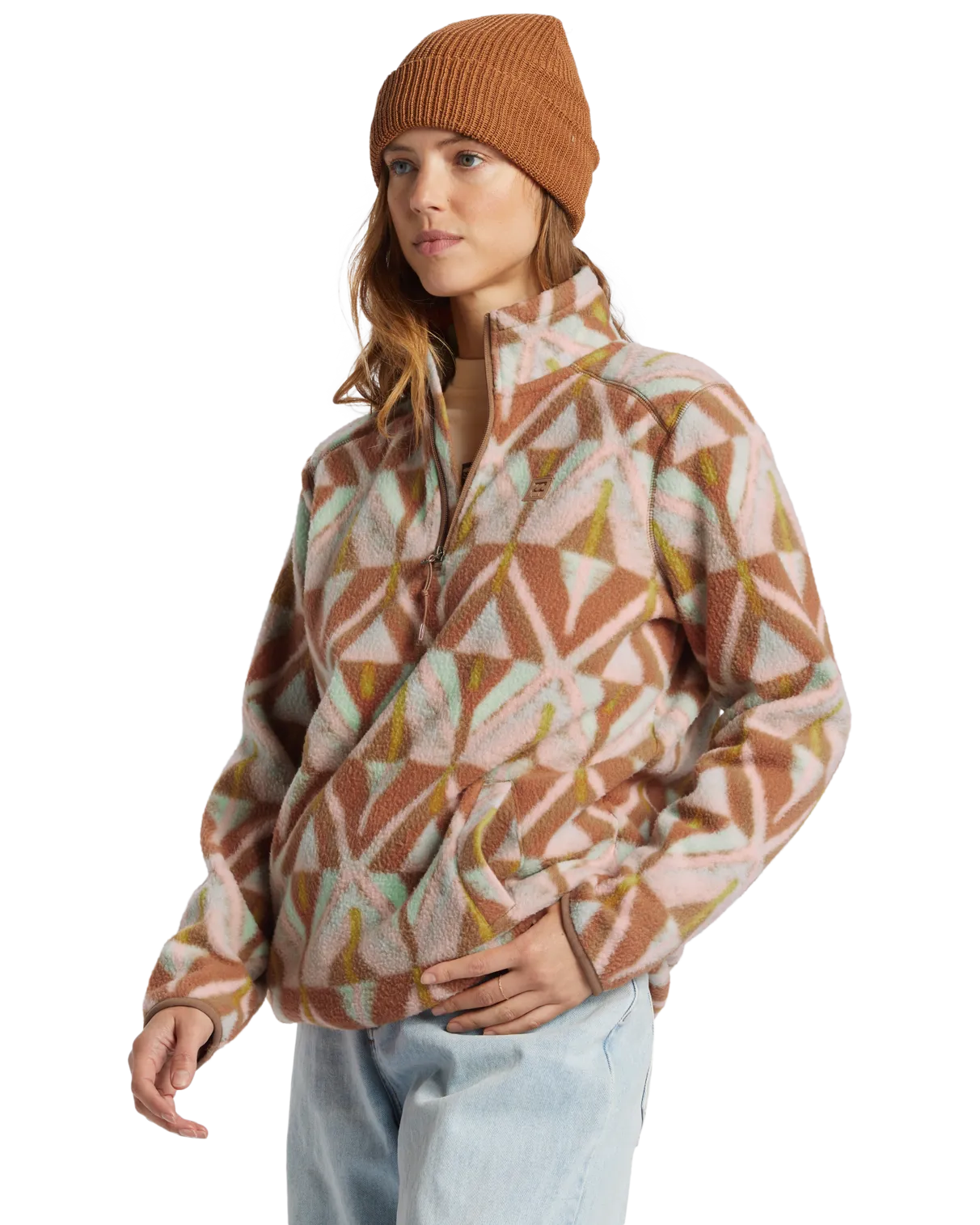 Boundary Mock 3 Fleece Jacket in Sandalwood