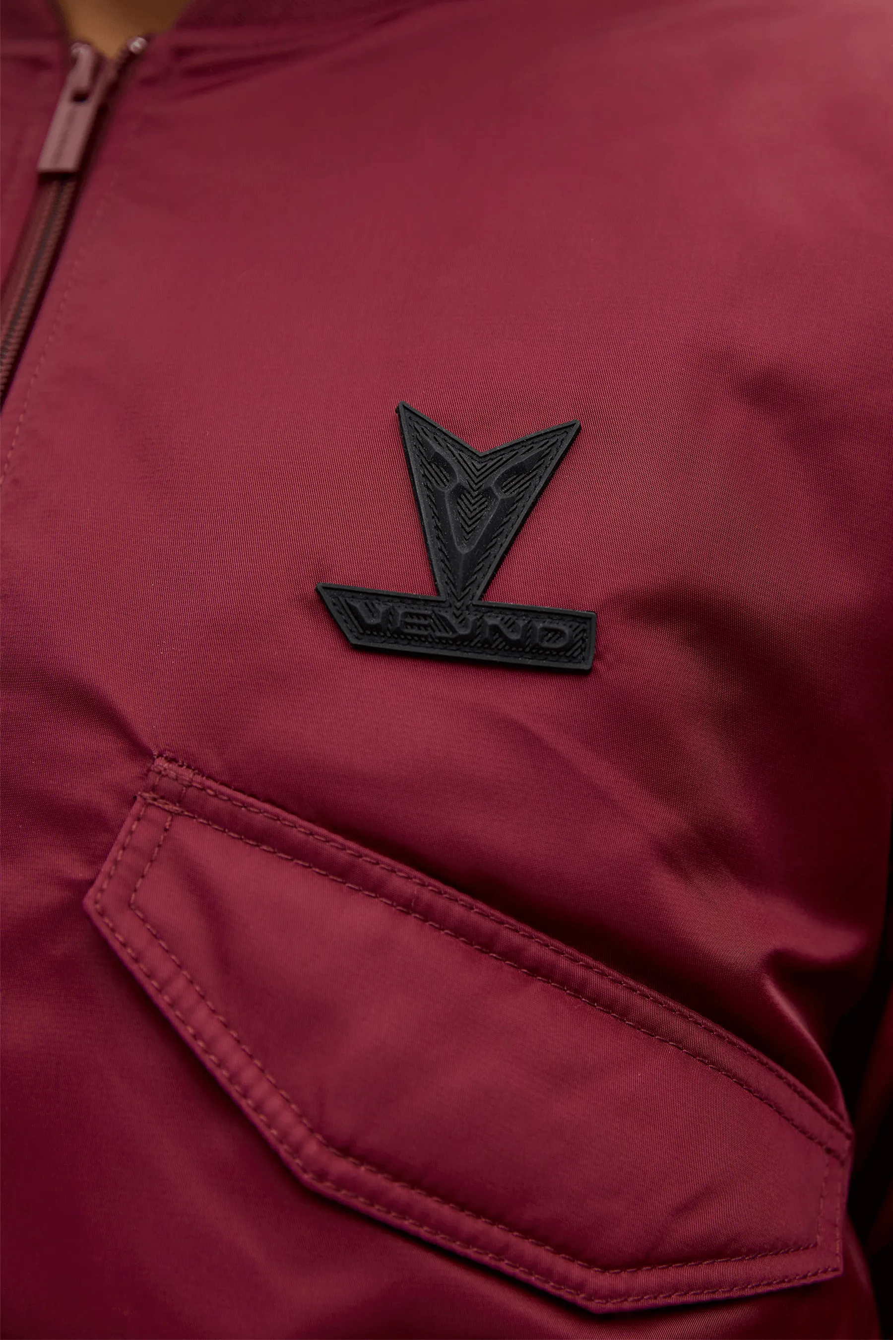 BOXY BOMBER JACKET - Burgundy