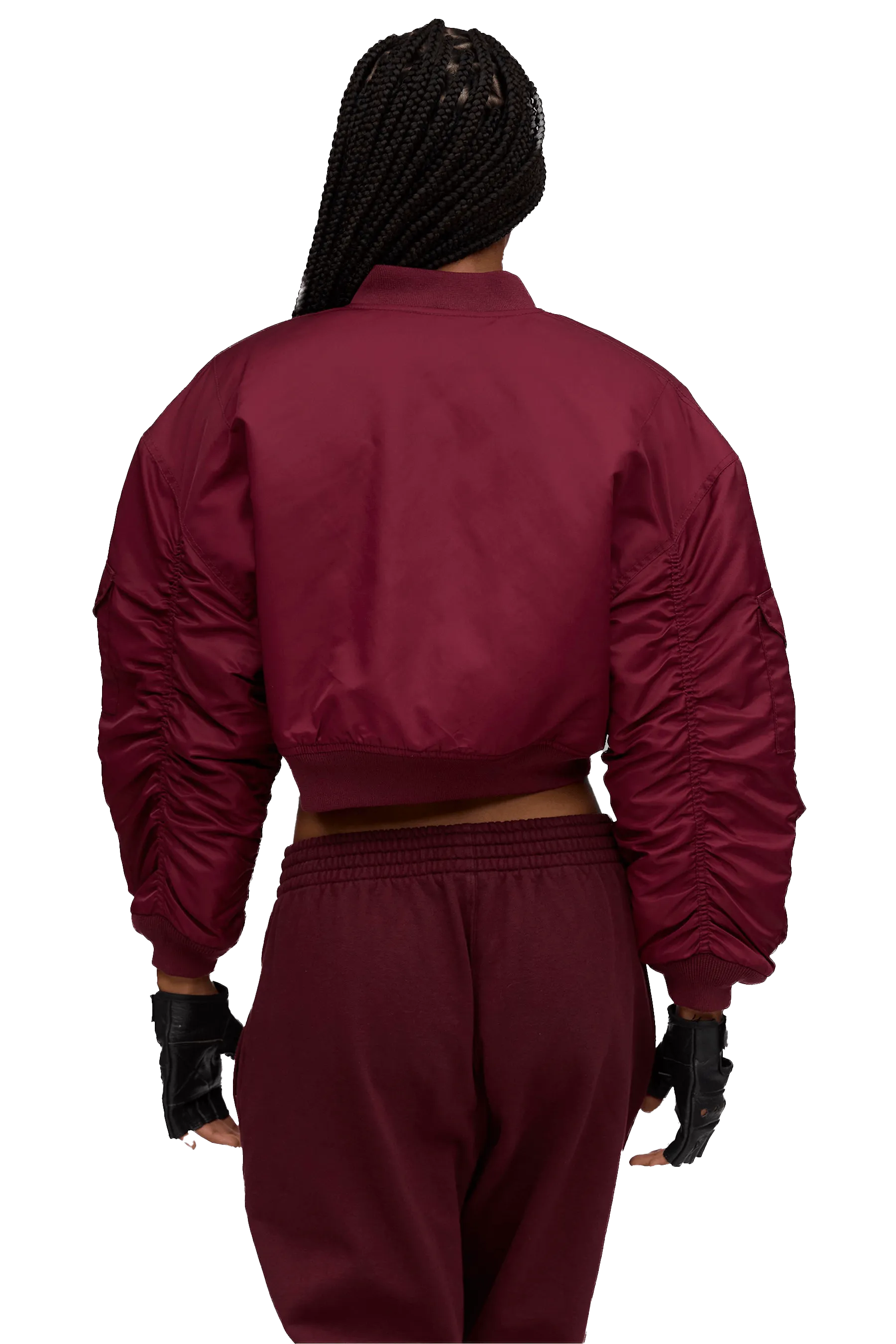 BOXY BOMBER JACKET - Burgundy