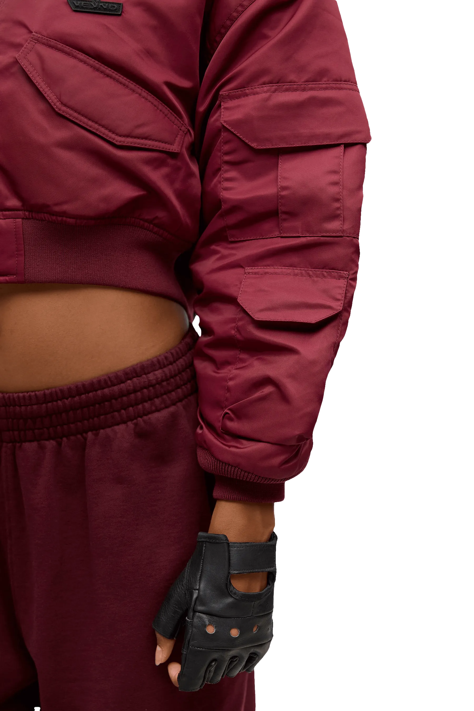 BOXY BOMBER JACKET - Burgundy