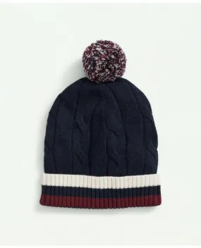 Brooks Brothers Men's Merino Wool Tennis Beanie Navy