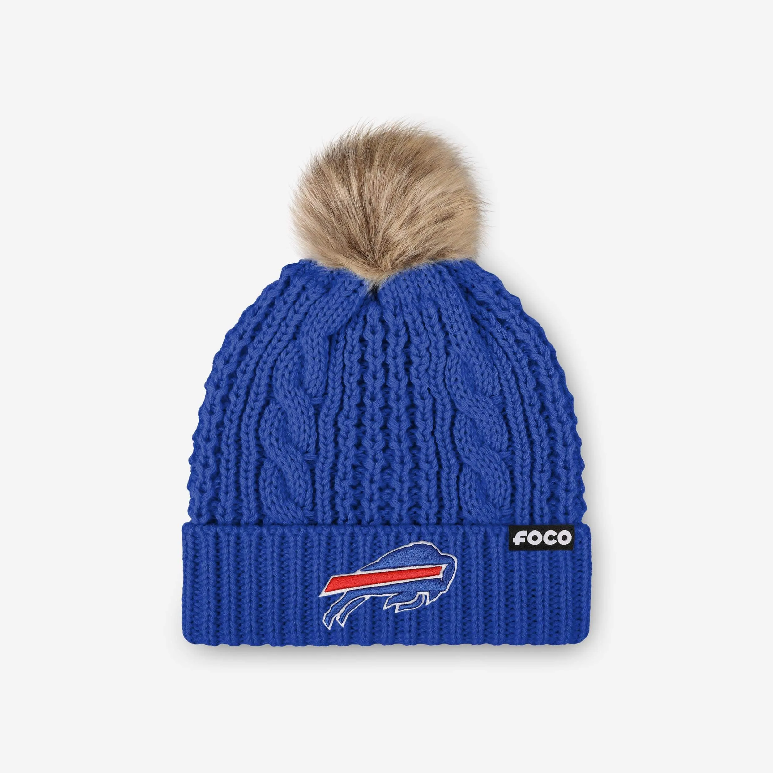 Buffalo Bills Womens Faux Fur Pom Beanie