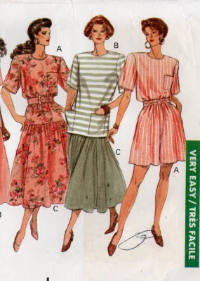 Butterick 4656 Womens EASY Casual Top Skirt Shorts & Culottes 1990s Vintage Sewing Pattern Size L ( 16 - 18)